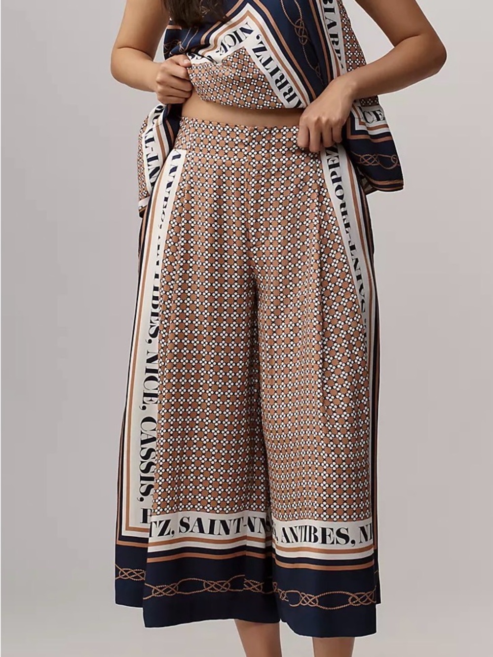 ANTHROPOLOGIE MAEVE PRINTED PLEATED A-LINE CULOTTES